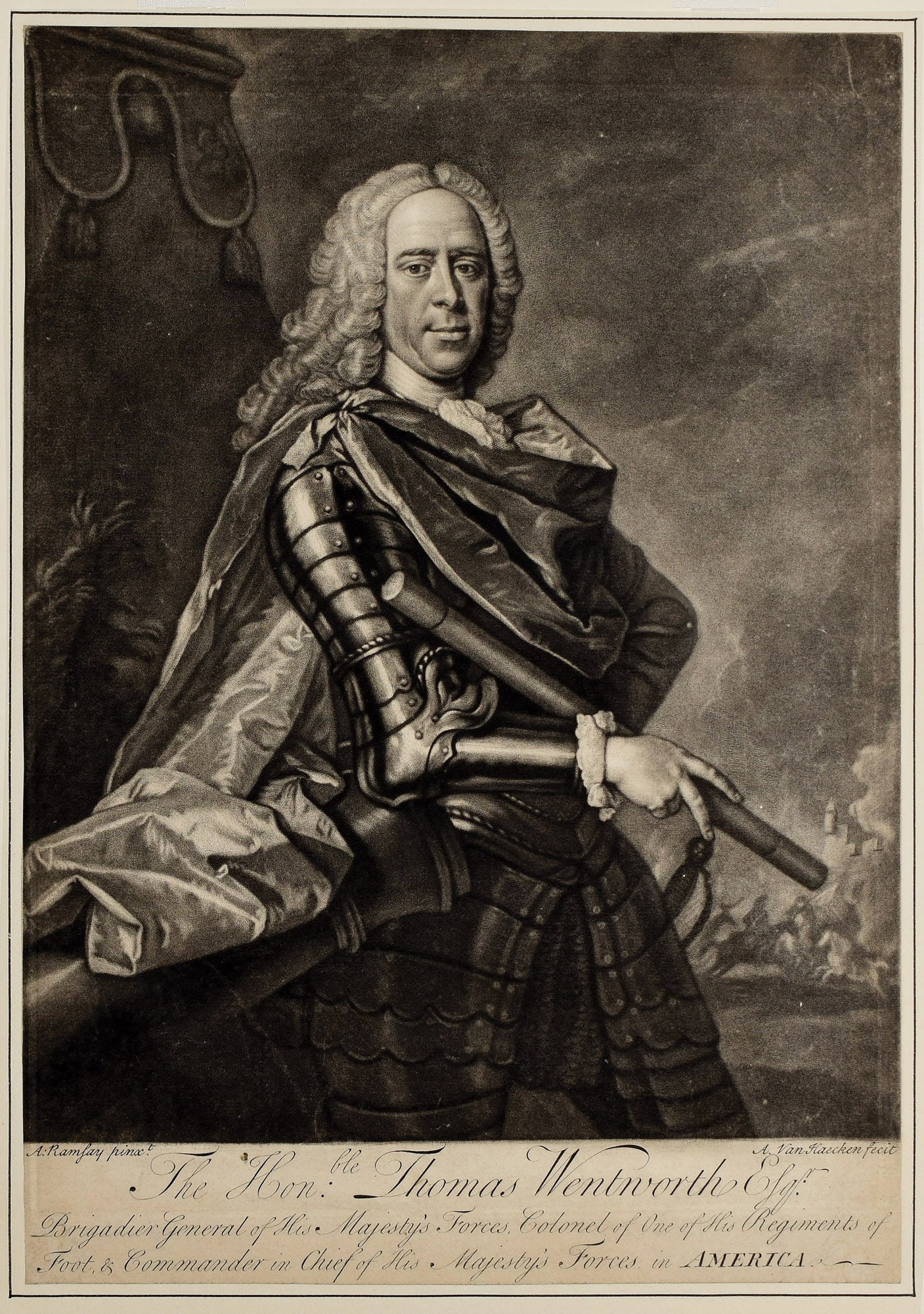 Allan Ramsay's Mezzotint of Thomas Wentworth. (1 of 1)