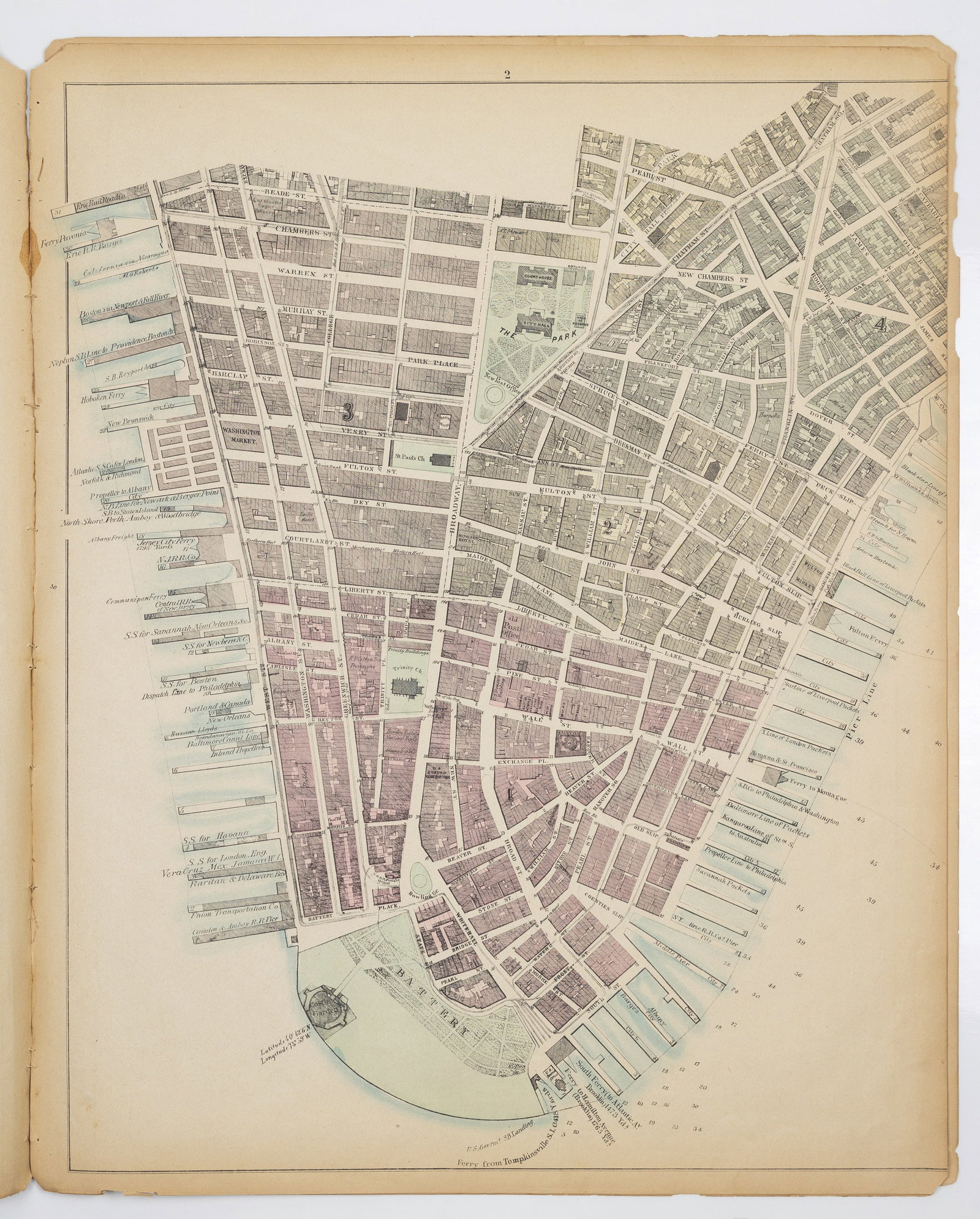 Dripp's Plan of New York City 1867: DRIPPS, Matthew (19th Century); John Randel. Plan of New York City, from the Battery to the Spuyten Duyvil Creek. Showing every Lot and Building thereon; old Farm Lines, Street Numbers at the corners 