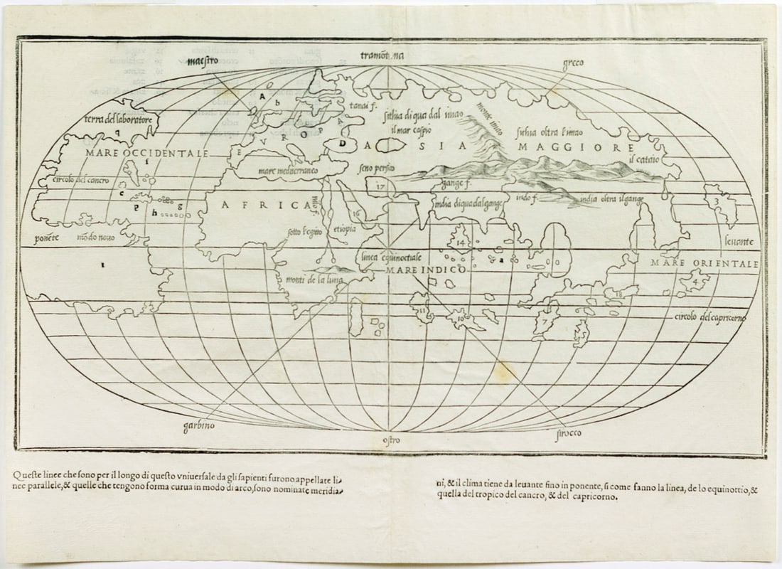 Bordone's Untitled Woodcut World Map (1 of 1)