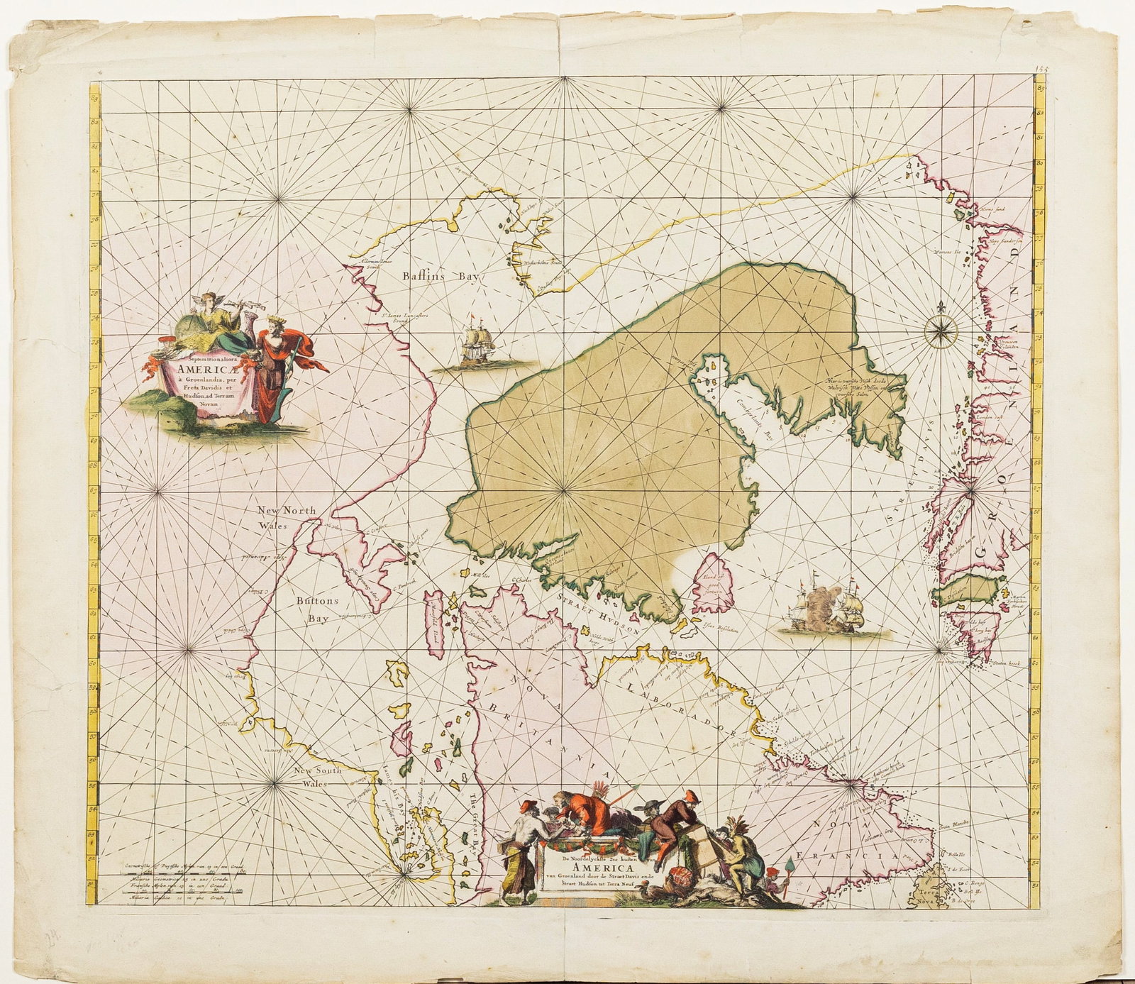 De Wit's Map of North America, Showing the Hudson Bay and Arctic Canada (1 of 1)