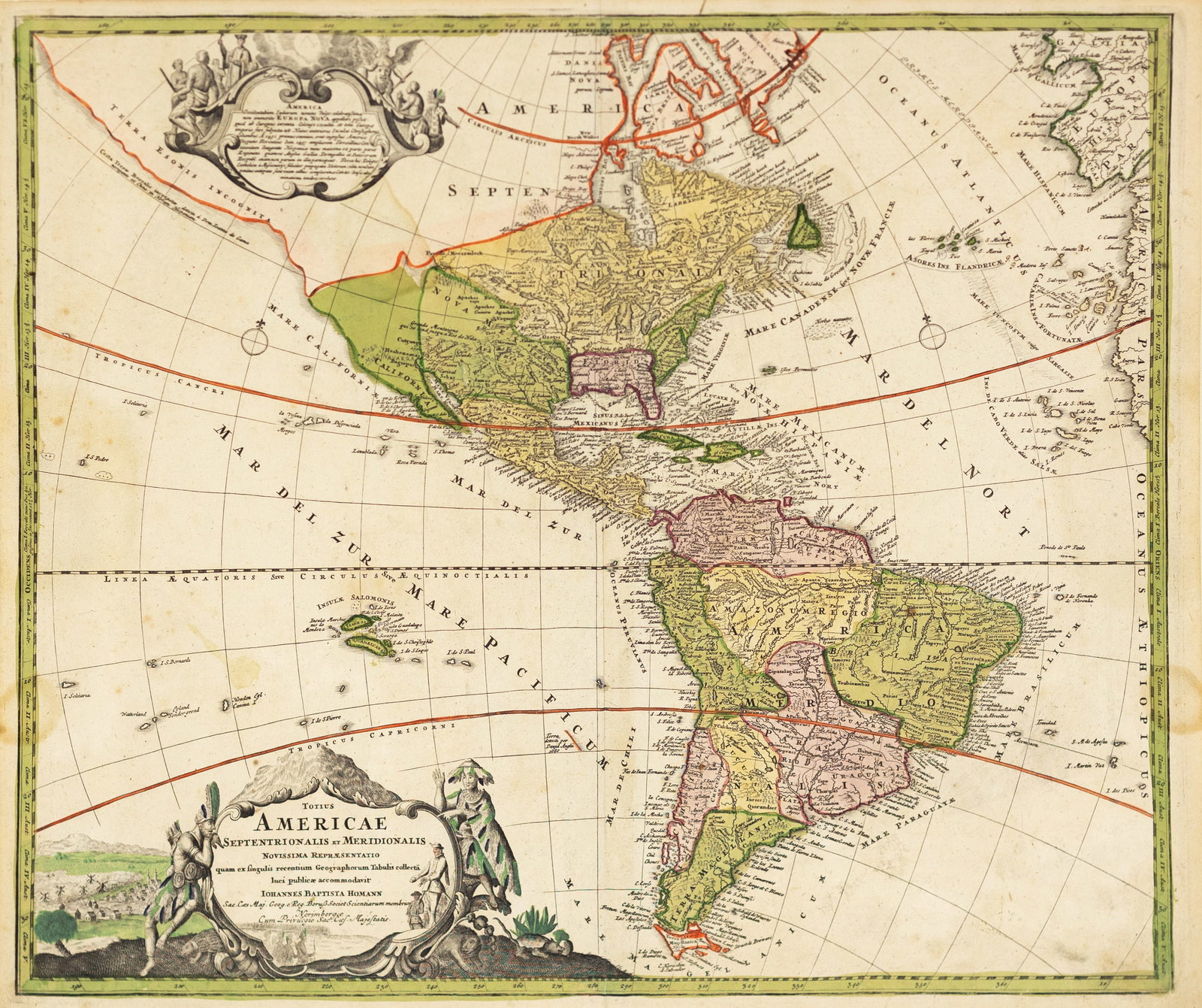 Homan Map of North and South America, 1725 (1 of 1)