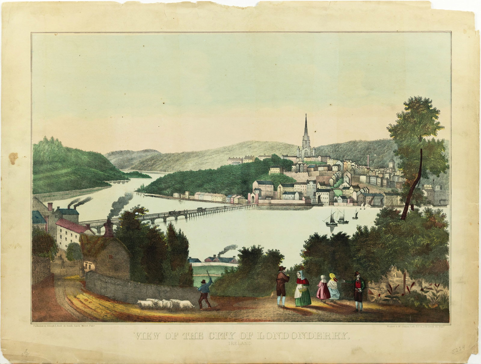 View of the City of Londonderry. Ireland printed in Philadelphia (1 of 1)