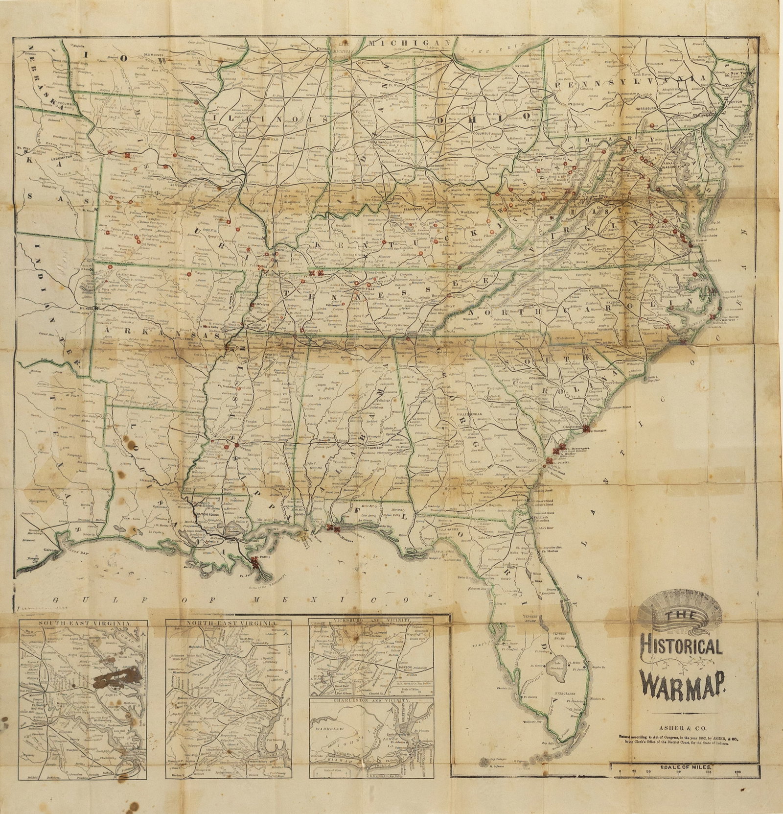 Asher & Adams' Historical War Map, 1864 (1 of 1)
