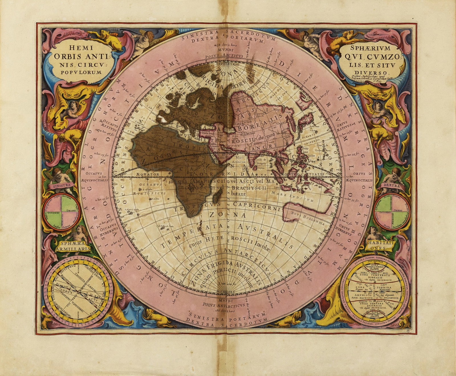 Cellarius Celestial Map, Hemisphaerium Orbis Antiqui [Eastern Hemisphere] (1 of 1)