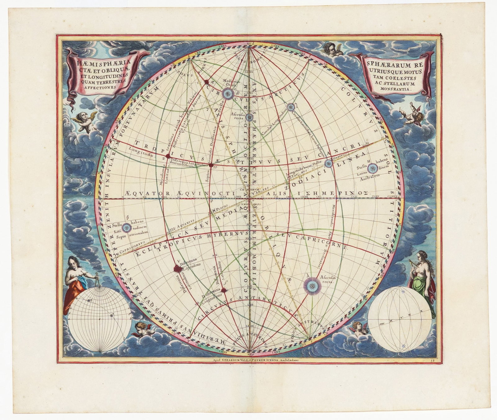 Cellarius Celestial Map, Haemisphaeria Sphaerarum rectae et obliquae (1 of 1)
