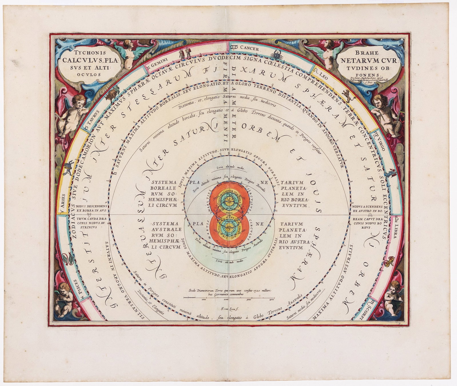 Cellarius Celestial Map, Tychonis Brahe Calculus Planetarum [Tycho Brahe's model of the Universe] (1 of 1)