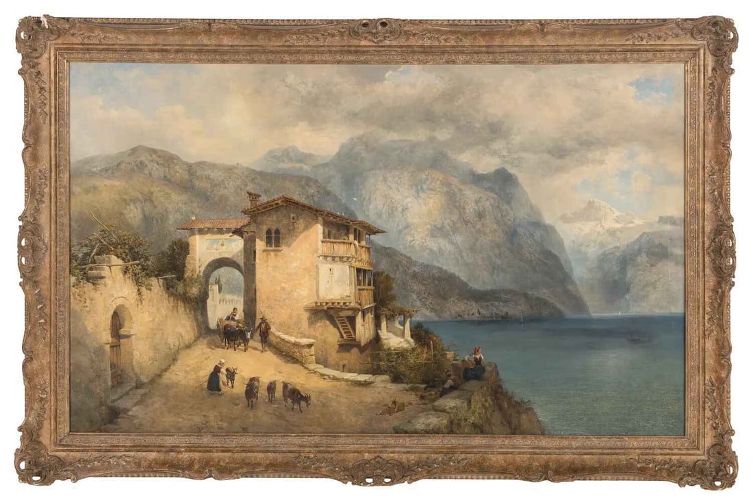 George Hering Oil of a North Italian Lake (1 of 1)