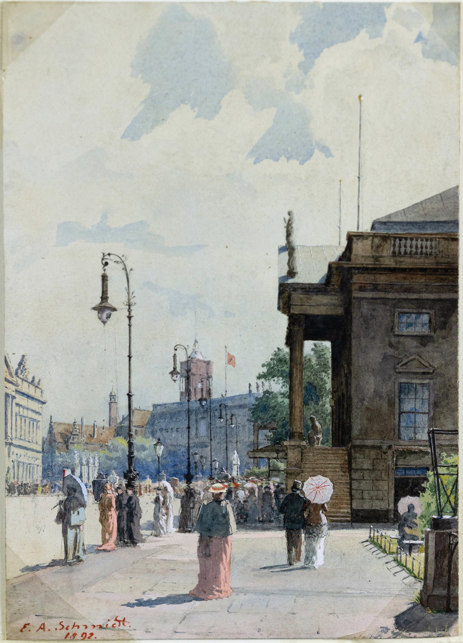 E. A. Schmidt Cityscape watercolor (1 of 1)