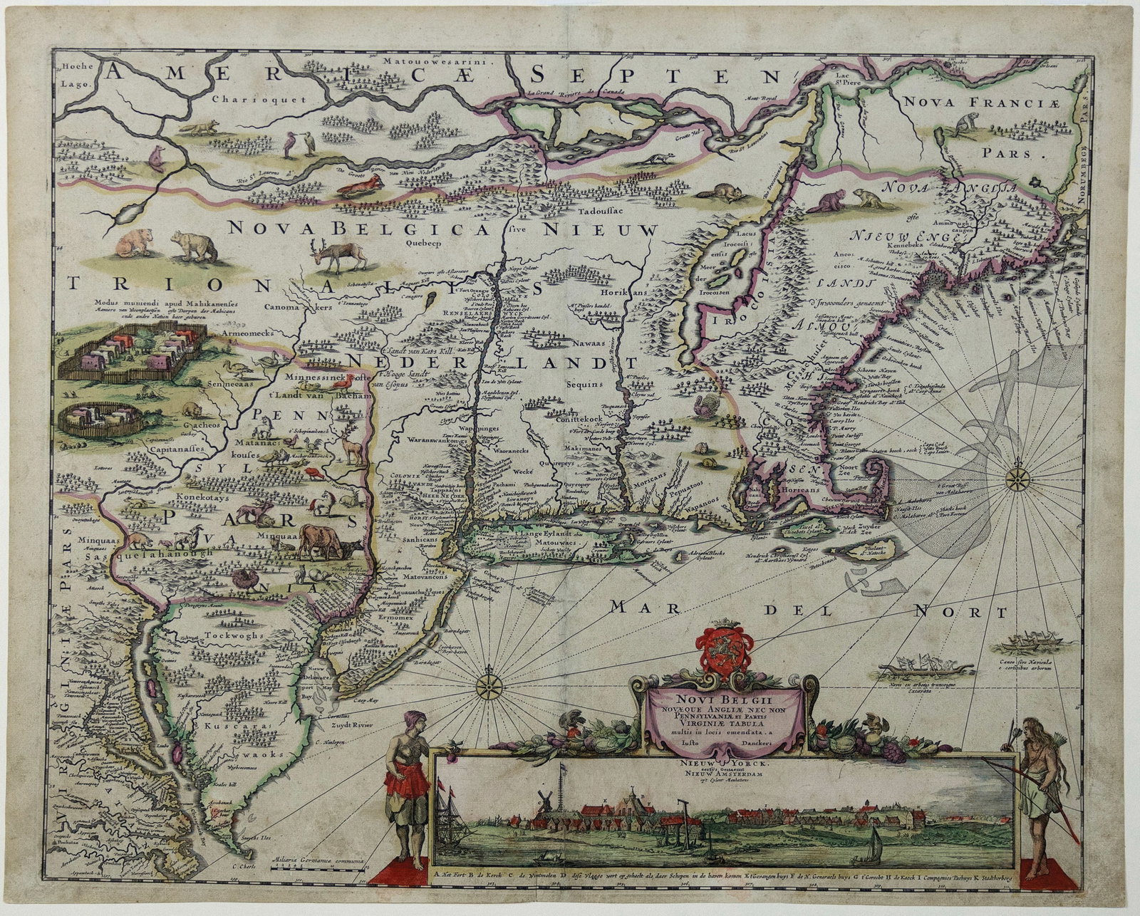Danckerts' Famous Map of New York and surrounding area, 2nd state showing Philadelphia (1 of 1)
