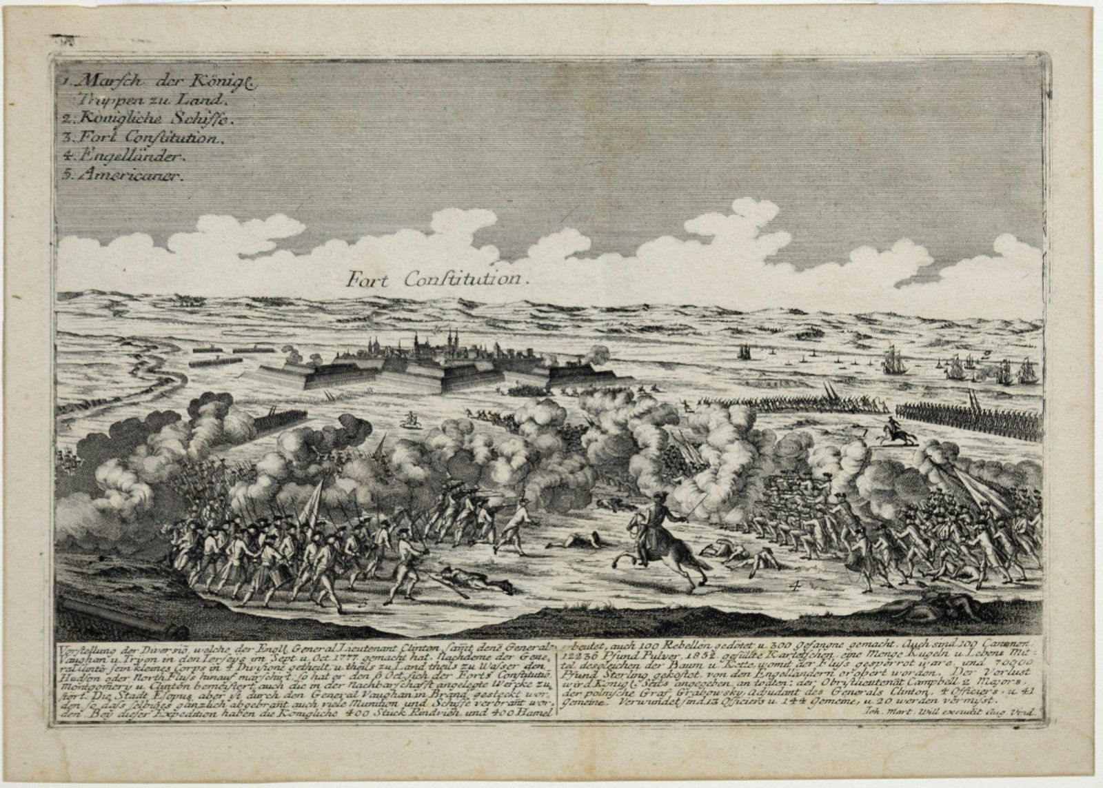 William Martin's Engraving of Fort Constitution near West Point New York from the American (1 of 1)