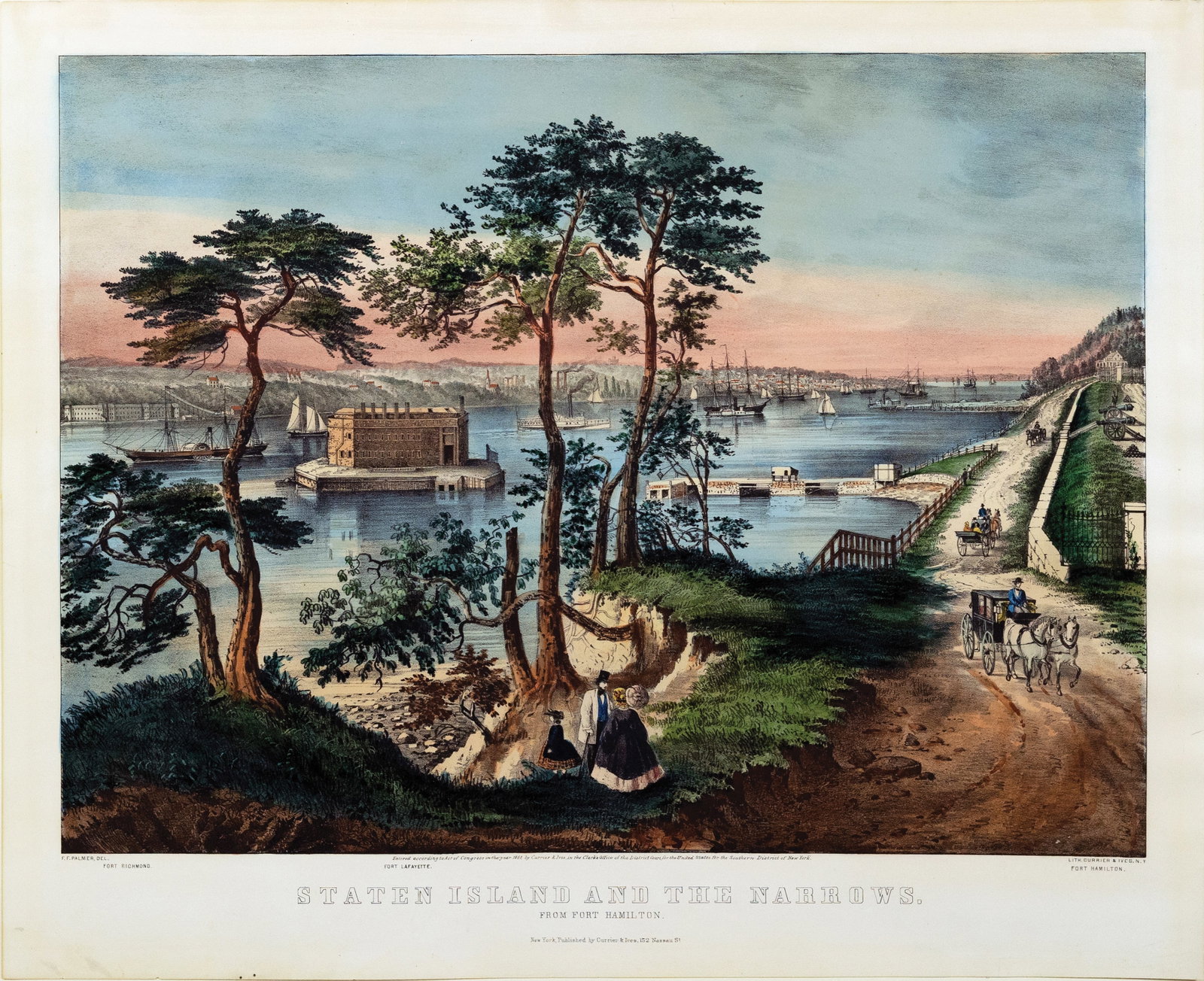 Currier & Ives Lithograph of Staten Island and the Narrows (1 of 1)