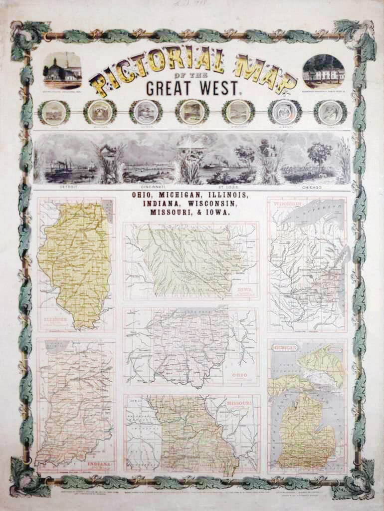 Ensign & Thayer Lithograph of the Pictorial Map of the Great West (1 of 1)