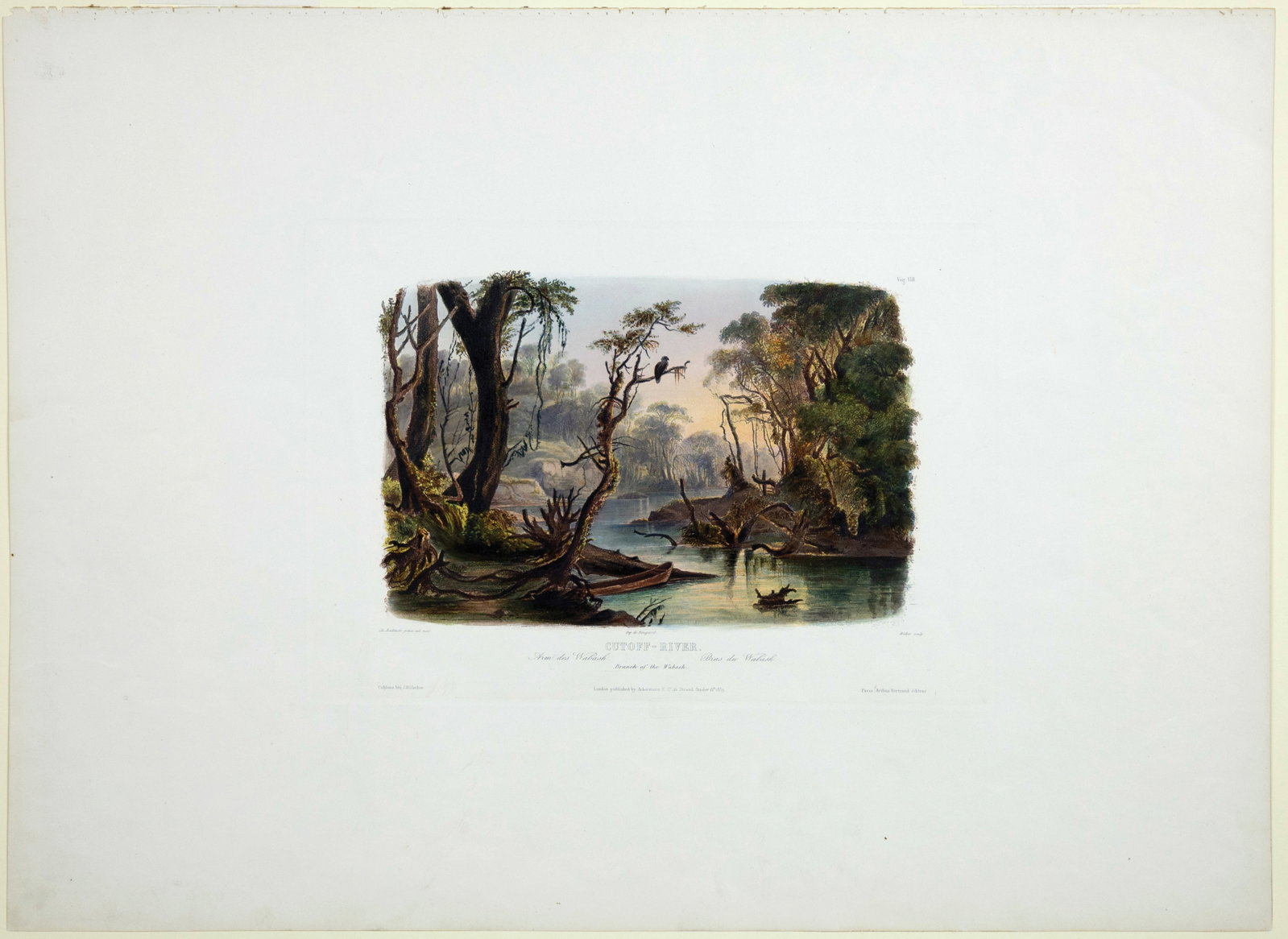 Karl Bodmer Vignette Aquatint, Cutoff-River / Branch of the Wabash (1 of 1)