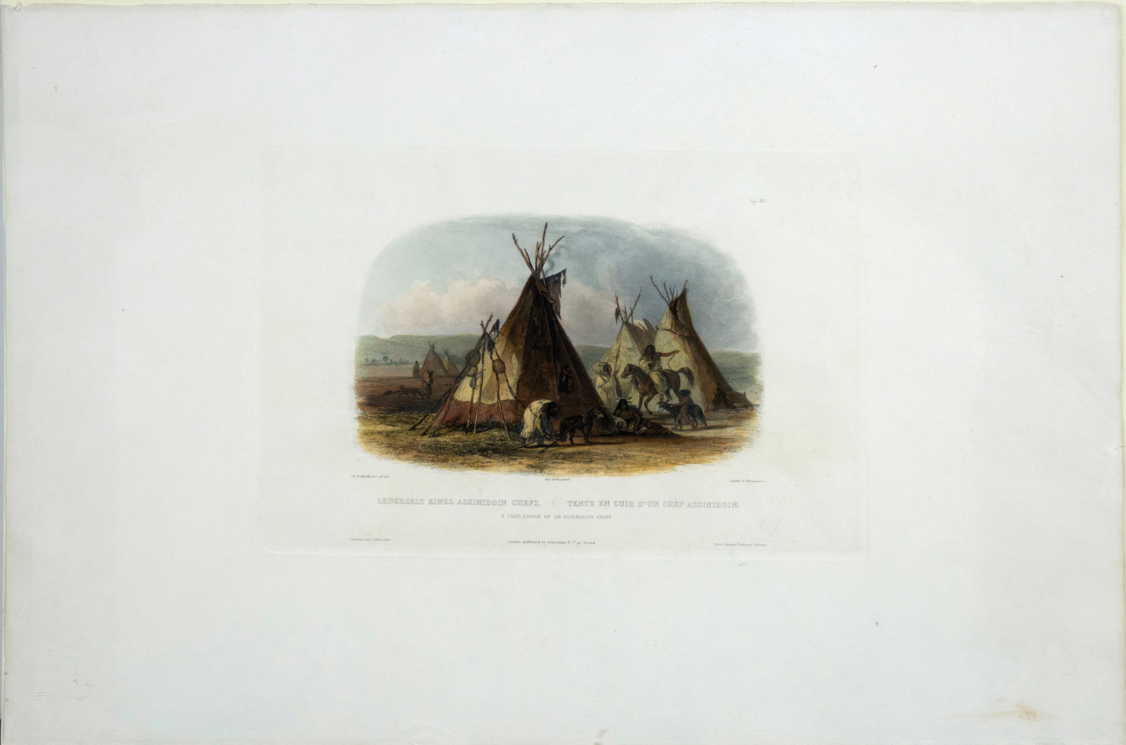 Karl Bodmer Vignette Aquatint, A Skin Lodge of an Assiboin Chief (1 of 1)
