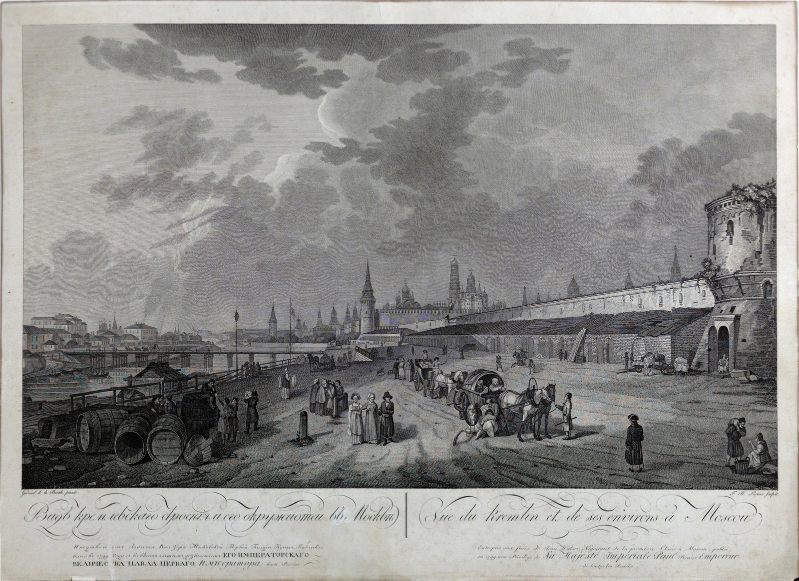 Barthe & Lorieaux View of the Kremlin in Moscow, Russia, c. 1799 (1 of 1)