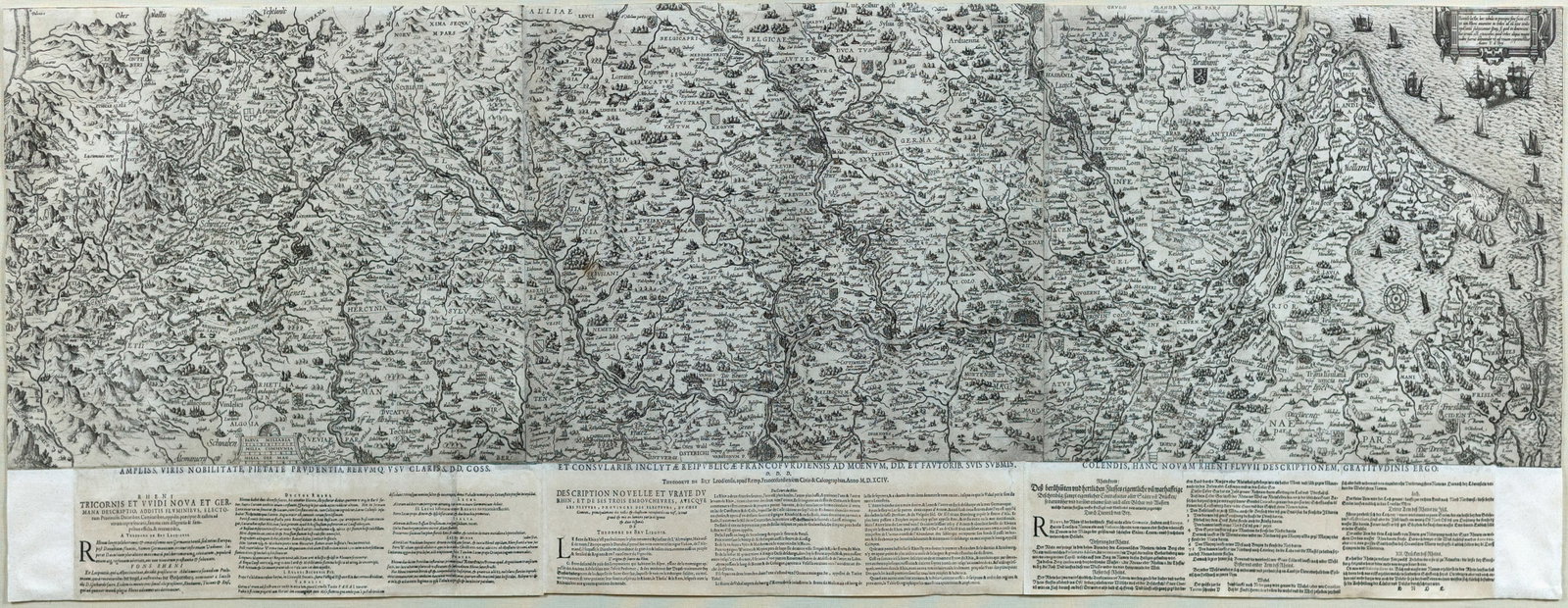 De Bry's Famous Map of the Rhine River in its first state (1 of 1)
