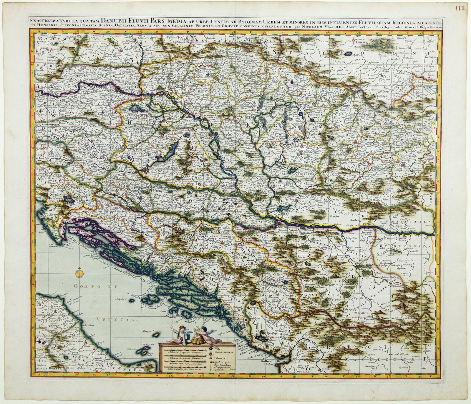 Visscher engraved map, with exceptional color by Van Santen - [Former Yugoslavia] (1 of 1)
