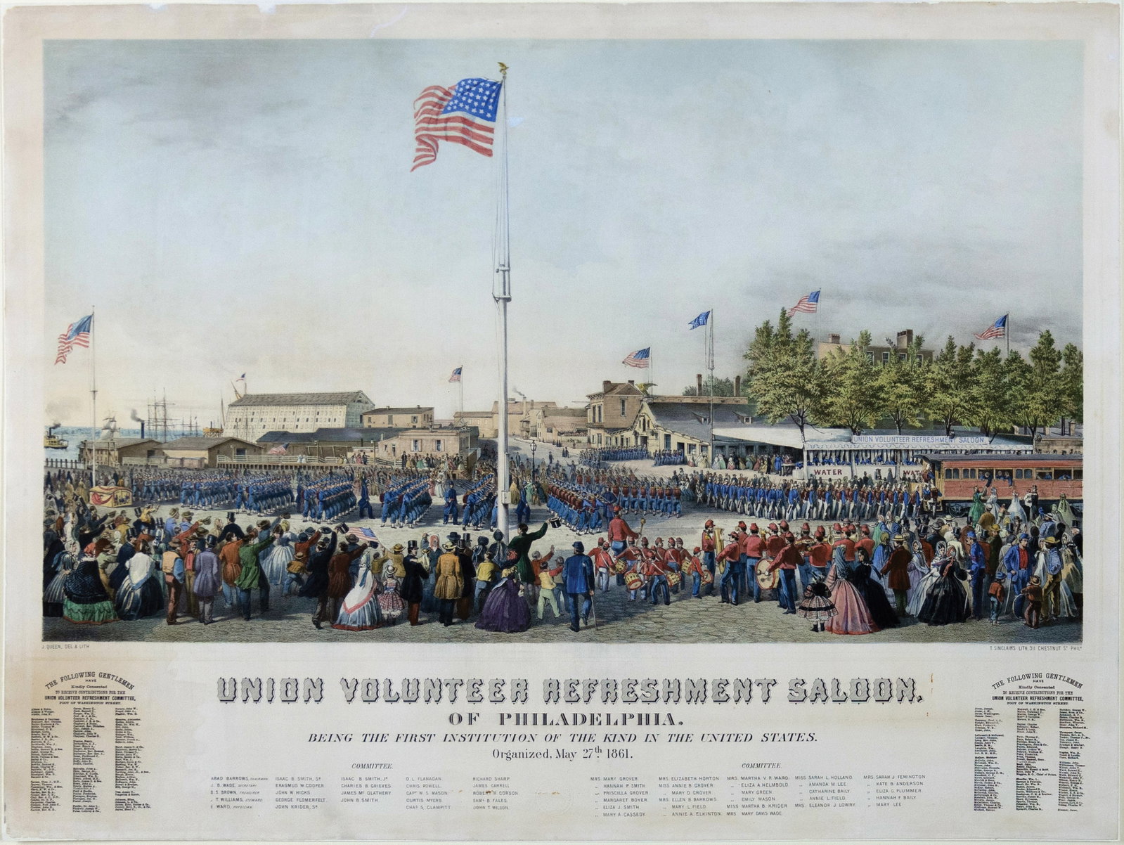 James F. Queen's Lithograph of the Union Volunteer Refreshment Saloon of Philadelphia (1 of 1)