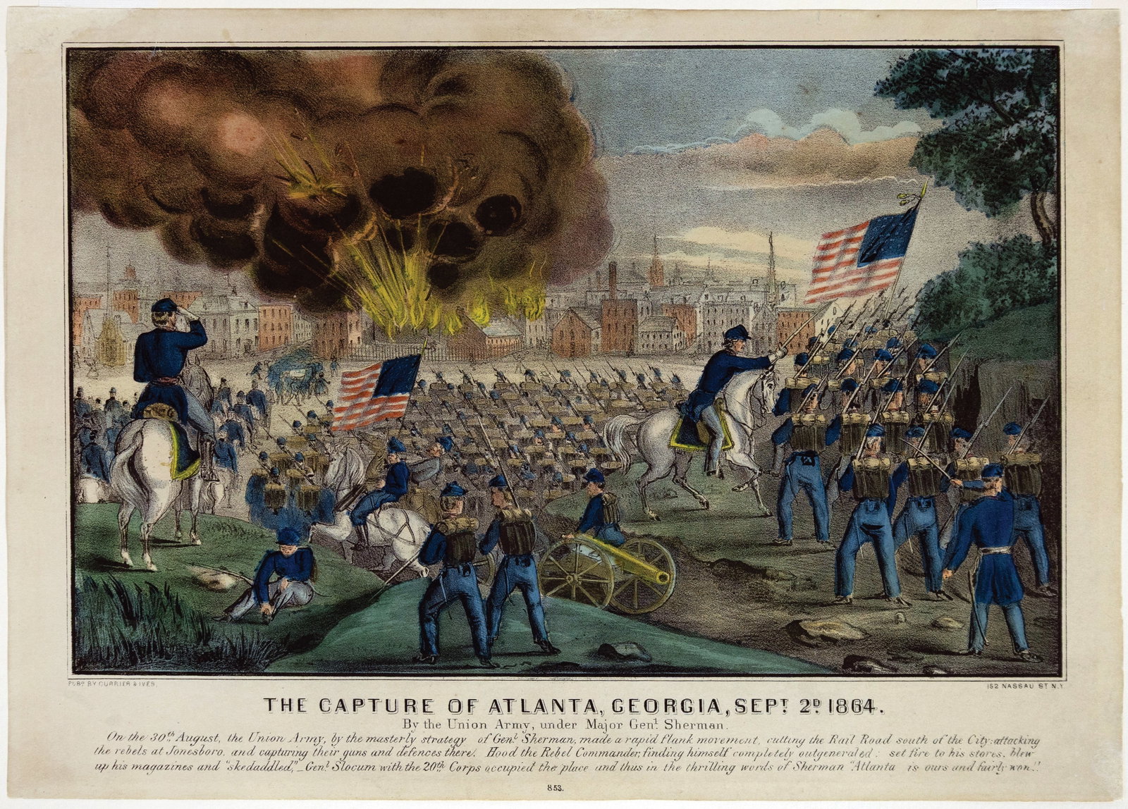 Currier & Ives Lithograph of the Capture of Atlanta, Georgia (1 of 1)