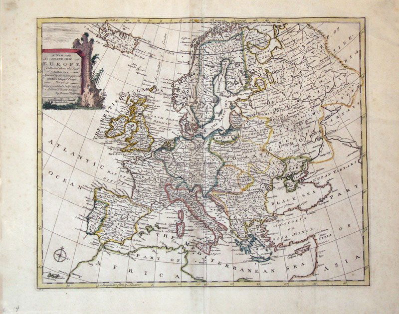 The European Continent and Eastern Europe (5): BOWEN, Emanuel (c. 1694-1767). A New and Accurate Map of Europe Collected from the best Authorities…. 1752. 16 1/8 x 20 1/4 inches; DE JODE, Gerard (1509-1591). Nova Totivs Evropae Tabvla (1593) 161