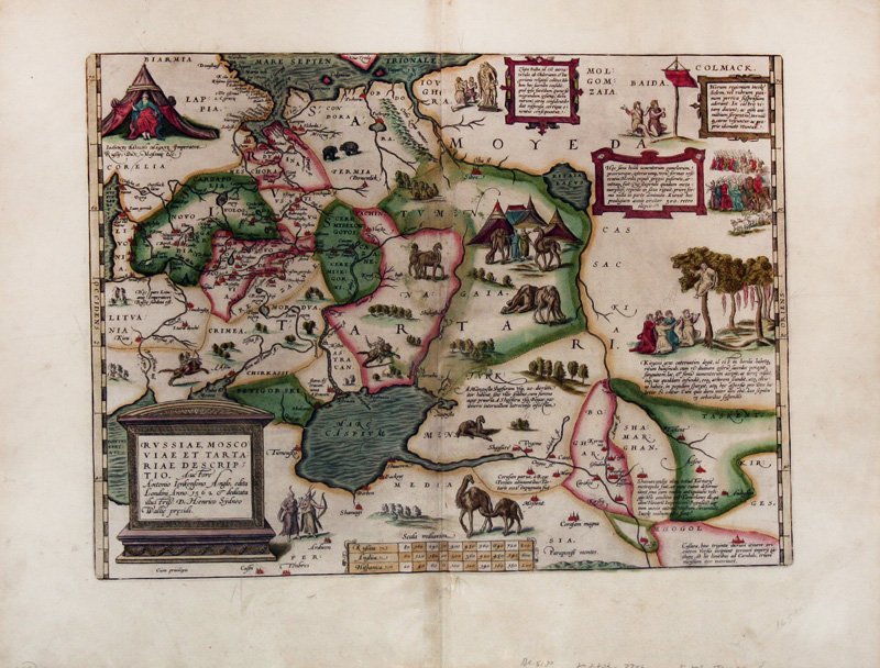 Maps of Asia (5): ORTELIUS, Abraham (1527-1598). Rvssiae, Moscoviae et Tartariae Descriptio. Auc Fore, Antonio Ienkensono Anglo, edita Londini Anno 1562 & dedicata illustriss D. Henrico Sydneo Wallic presidi. Antwerp: 