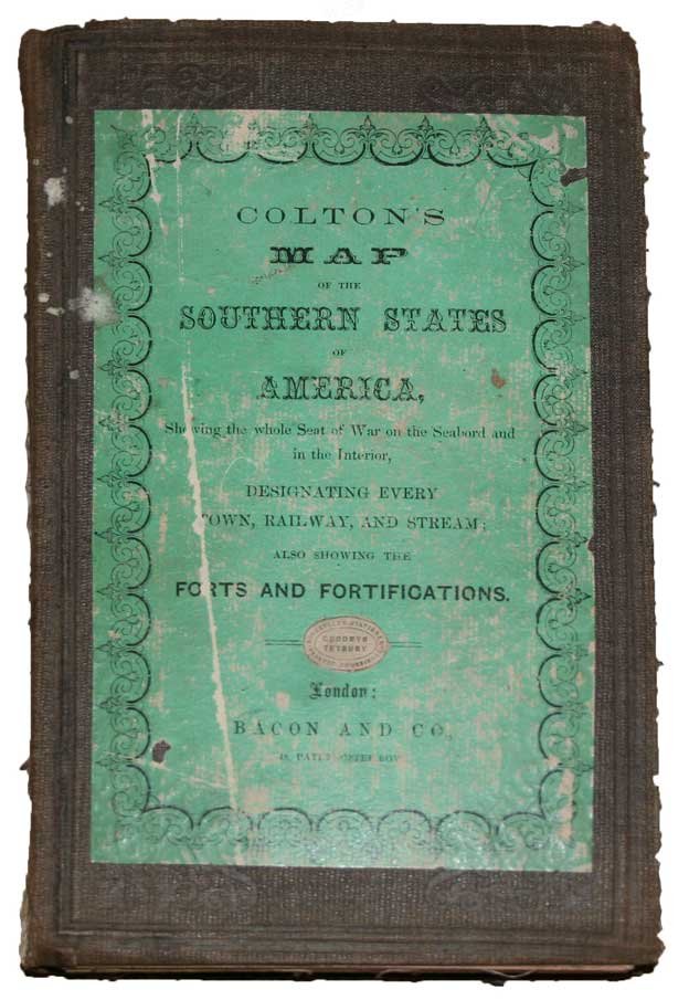 Colton, Colton's Map of the Southern States of America…: COLTON, Joseph Hutchins, (1800-1893). Colton's Map of the Southern States of America, Showing the whole Seat of the War on the Seabord and in the in the Interior, Designating Every Town, Railway and S