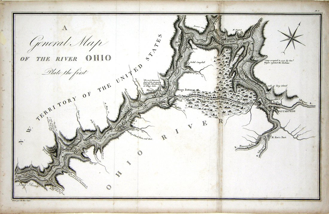 A General Map of the River Ohio, plate the first: Georges Henri Victor Collot (1750 - 1805). A French Spy’s Map of the Ohio River. Paris: Arthus Bertrand, 1826. 13 x 20 inches