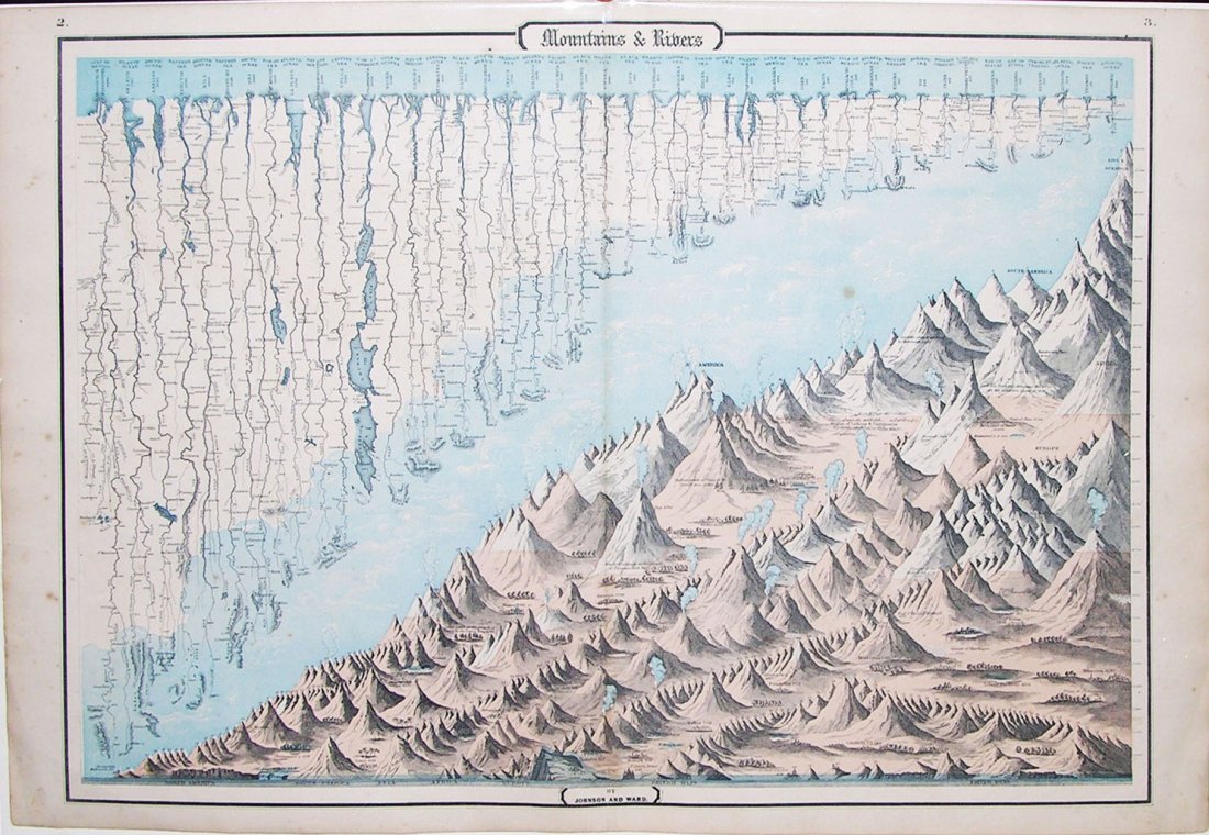 Mountains and Rivers: Johnson and War. 19th century. 17 7/8 x 26 1/2 inches.