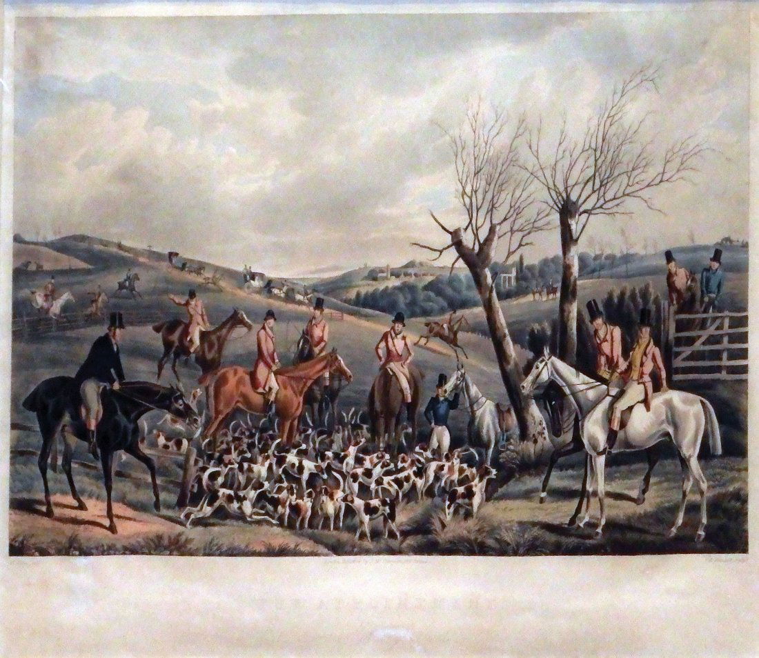 The Appointment / Good Morning Gent's: Henry Thomas Alken (1785-1851). London: J. McCormick. Hand-colored Lithograph. 14 1/4 x 20 1/2 inches visible, 25 1/2 x 30 1/4 inches framed.