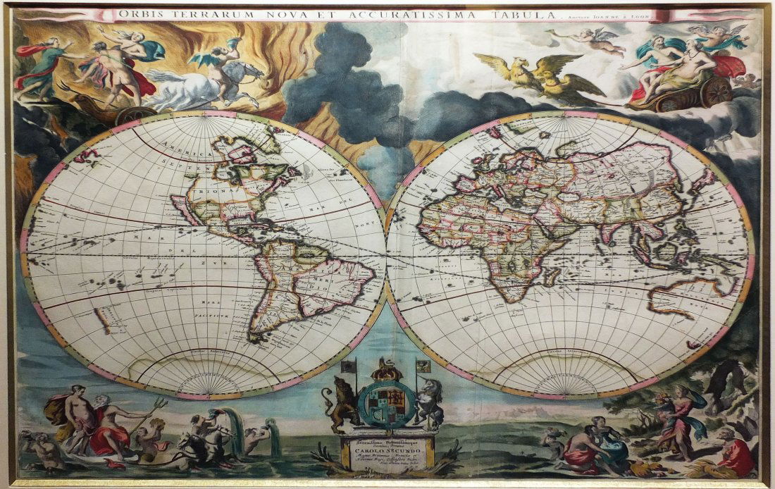 Beautifully Colored Jan Van Loon World Map (1 of 2)
