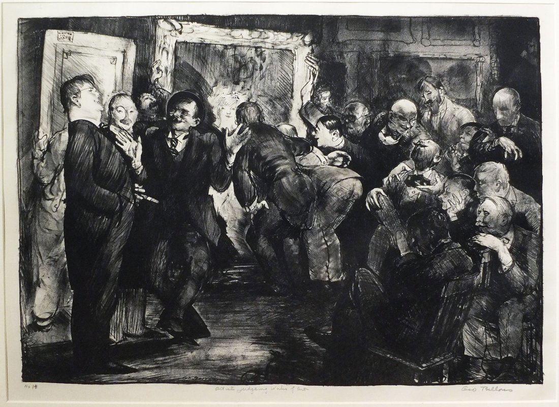 G. Bellows Lithograph of Artists Judging Works (1 of 2)