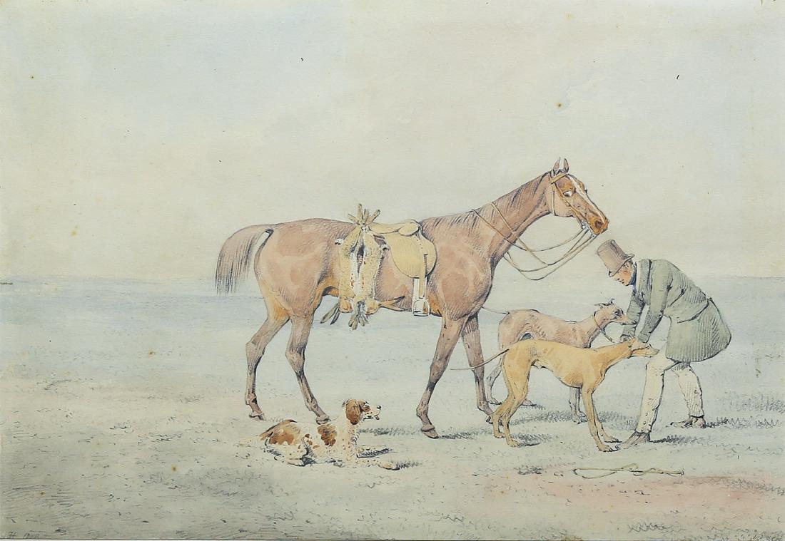 Henry Alken Watercolor Finishing of a Coursing Match (1 of 2)
