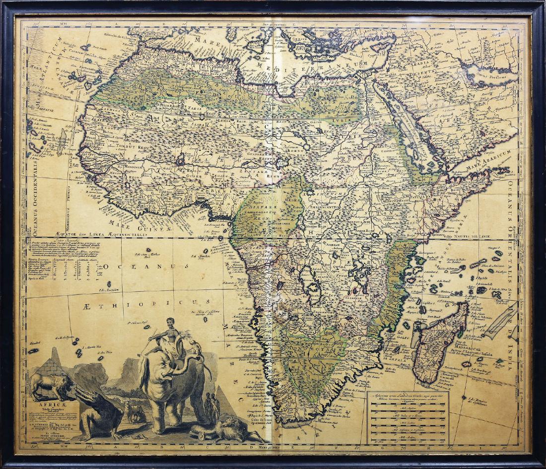 Two 18th century engraved maps with hand coloring (1 of 2)