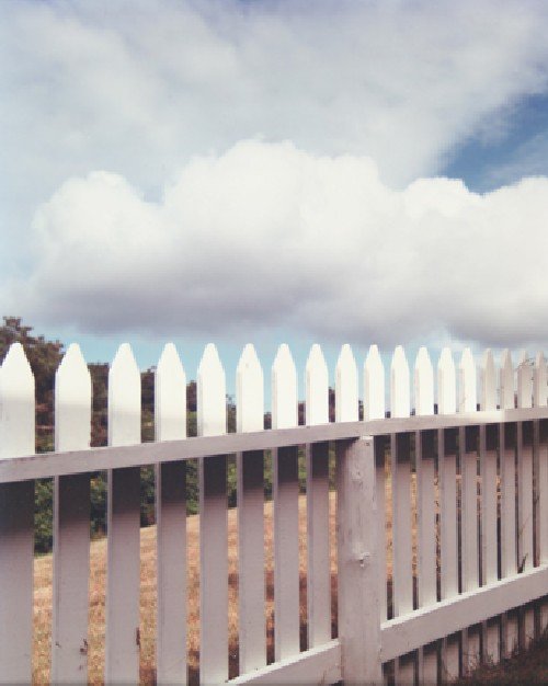 Joel Meyerowitz, (American, b. 1938), Fence, Truro: Joel Meyerowitz (American, b. 1938) Fence, Truro, Cape Cod, 1976 chromogenic print edition 2/25, signed (verso) "Joel Meyerowitz 1975, 2/25" 9 3/8 x 7 1/2 inches. Property from the Kmart Art Collectio