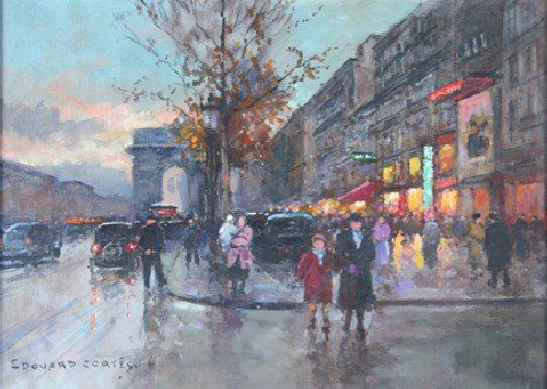 Edouard Cortes, (French, 1882-1969), Arc de Triomp: Edouard Cortes (French, 1882-1969) Arc de Triomphe oil on canvas signed "Edouard Cortes" (lower left) 12 1/2 x 17 1/2 inches.