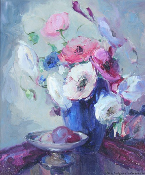 Nell Walker Warner, (American, 1891-1970), Still L: Nell Walker Warner (American, 1891-1970) Still Life oil on canvas signed "Nell Walker Warner" (lower right) 12 x 10 inches. Provenance: Bearing International Galleries, Chicago, label on verso.