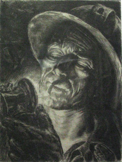 IRWIN D. HOFFMAN, (AMERICAN 1901-1989), CIGARETTE U: IRWIN D. HOFFMAN (AMERICAN 1901-1989) CIGARETTE UNDERGROUND Pencil signed, titled, and numbered 13/50 in the margin. Etching. 10 3/4 x 7 15/16 in. Framed