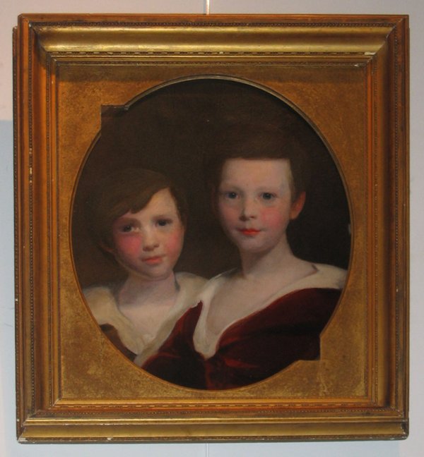 Attributed to Thomas Sully (Philadelphia, 1783 -: Attributed to Thomas Sully (Philadelphia, 1783 - 1872) portrait of two brothers Unsigned, oil on canvas laid down on masonite, framed . Sight size: 22 x 17 1/4 in.