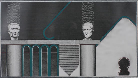 David Klamen (American, b. 1961): The Weather & Times Turning Screw graphite & prismacolor pencil 25 3/4 x 40 3/4 inches.Provenance: Property from Kemper Insurance Companies Corporate Art Collection.