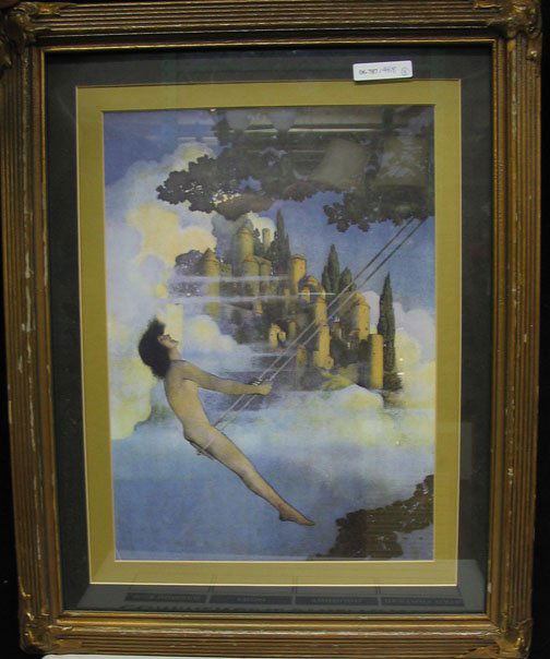 THREE MAXFIELD PARRISH PRINTS TOGETHER WITH 'THE B: THREE MAXFIELD PARRISH PRINTS TOGETHER WITH 'THE BEEKEEPER' Three Reproduction Maxfield Parrish prints, early 20th c. - 14 1/2 x 10 1/2 in., 7 1/2 x 5 1/2 in., 14 x 10 in. 'The Beekeeper' - unsigned,