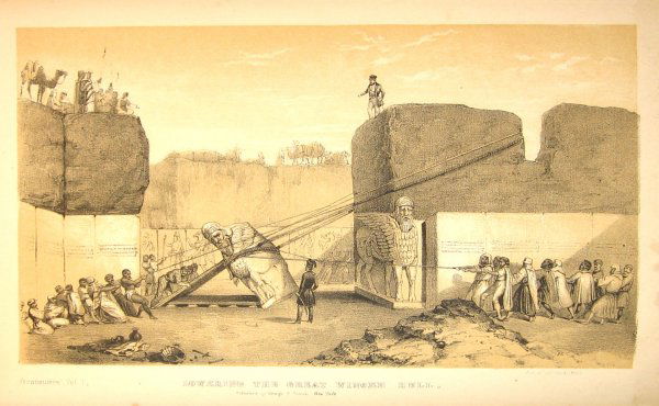 2 vols. Layard, Austen Henry. Nineveh and Its Re: 2 vols. Layard, Austen Henry. Nineveh and Its Remains. New York: G.P. Putnam, 1849. First American edition. 8vo, contemp. full blue-black calf, gilt-paneled spine, red morocco spine labels; scuffed,