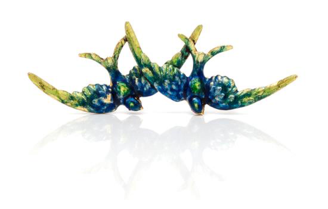 * An Art Nouveau 14 Karat Yellow Gold and Polychrome (1 of 1)