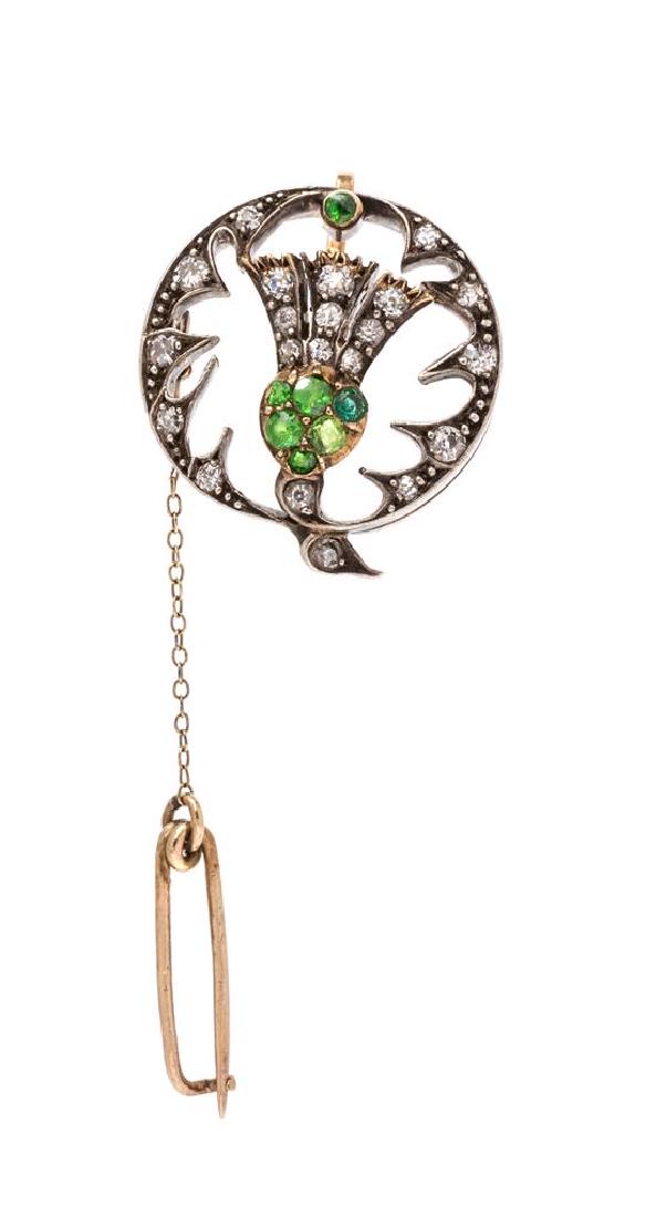 A Victorian Silver Topped Gold, Demantoid Garnet and (1 of 1)