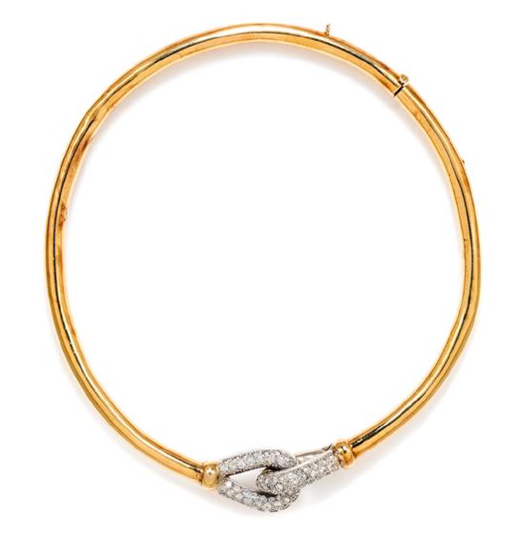 A Bicolor Gold and Diamond Collar Necklace, 35.80 dwts. (1 of 1)