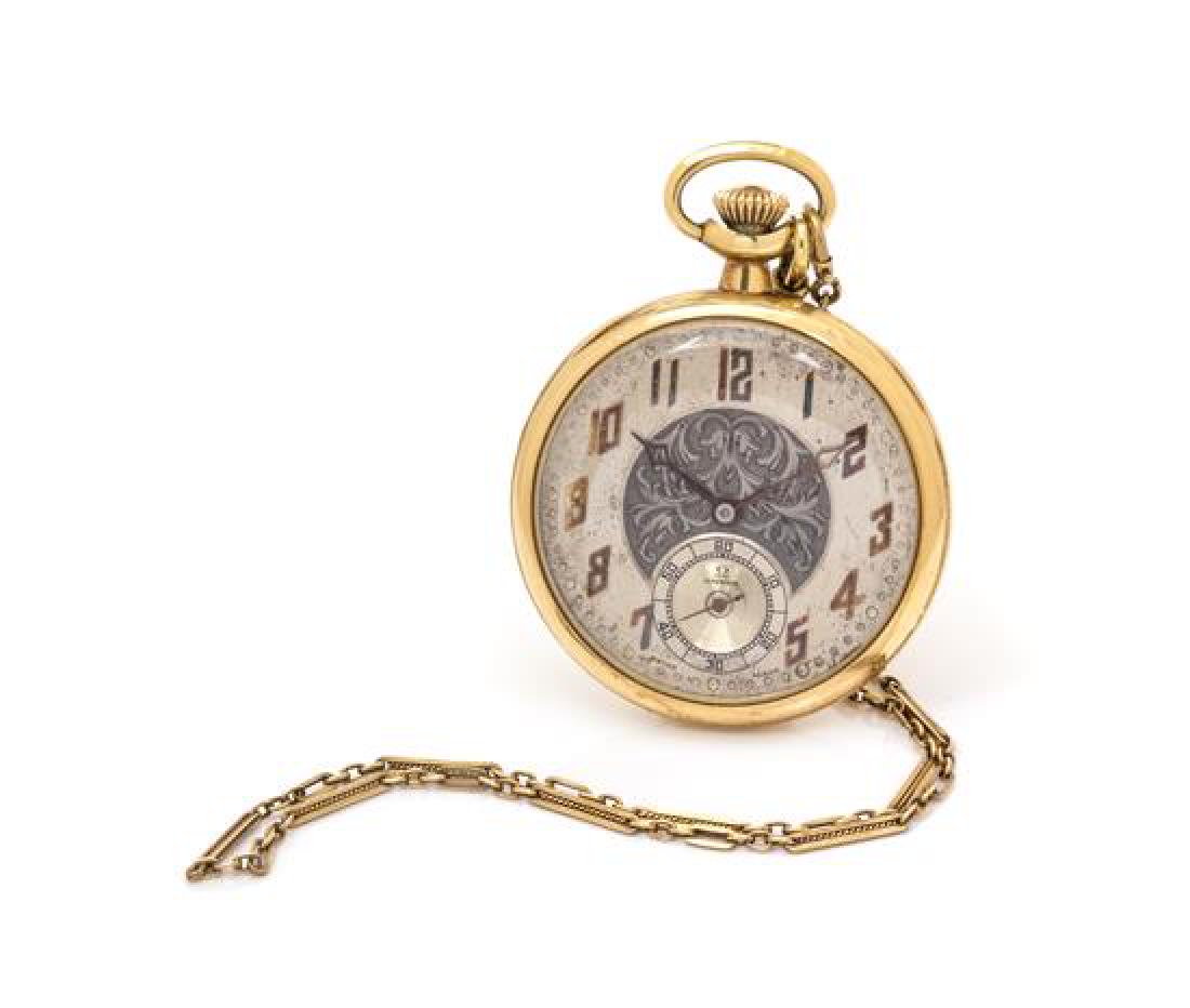 * A 14 Karat Yellow Gold Open Face Pocket Watch and (1 of 1)