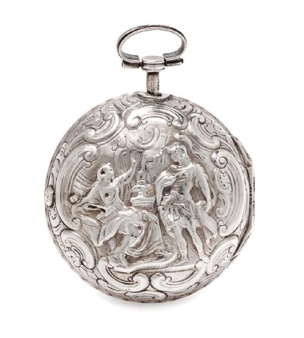 A Pair Cased Silver and Polychrome Enamel Fusee Pocket (1 of 2)