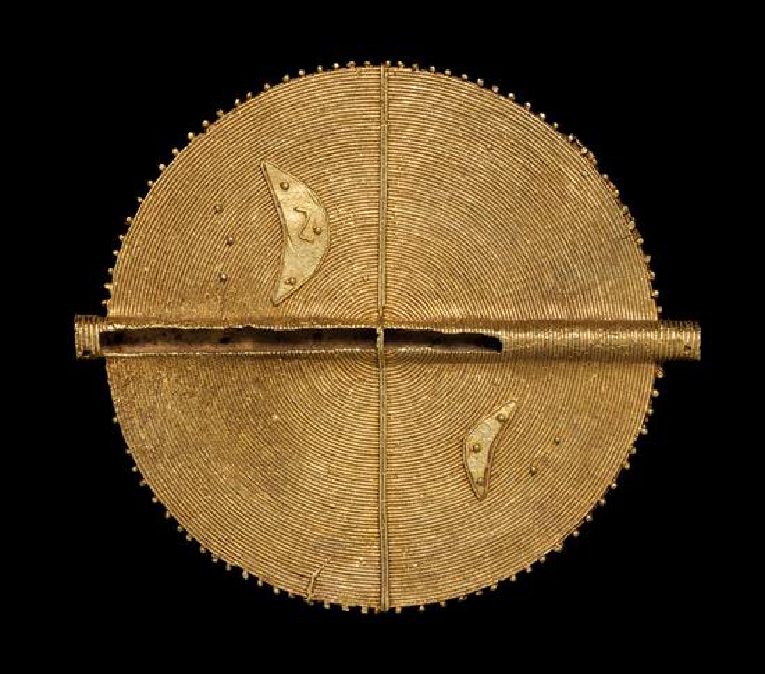 * An Akan Gold Alloy Disk Pendant, Côte (1 of 1)