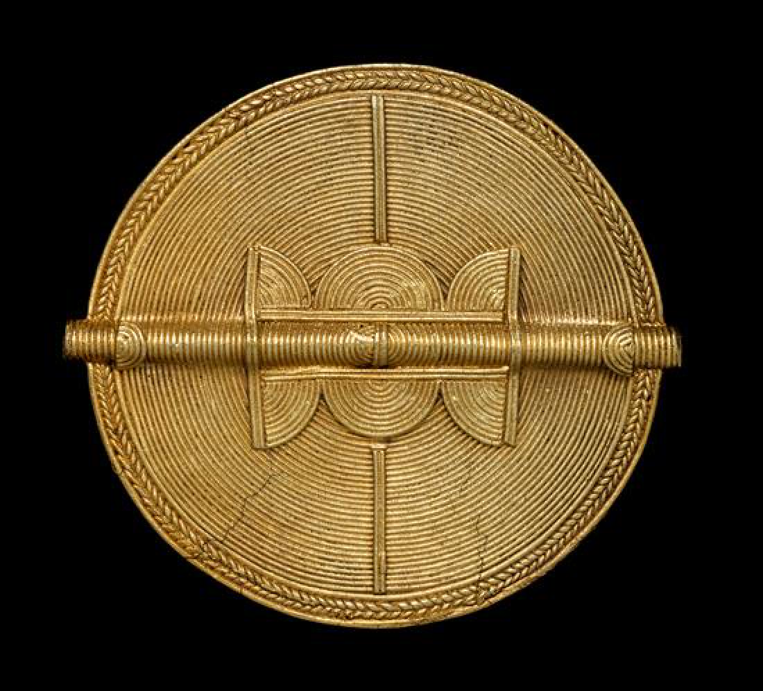 * An Akan Gold Alloy Disk Pendant, Côte (1 of 1)