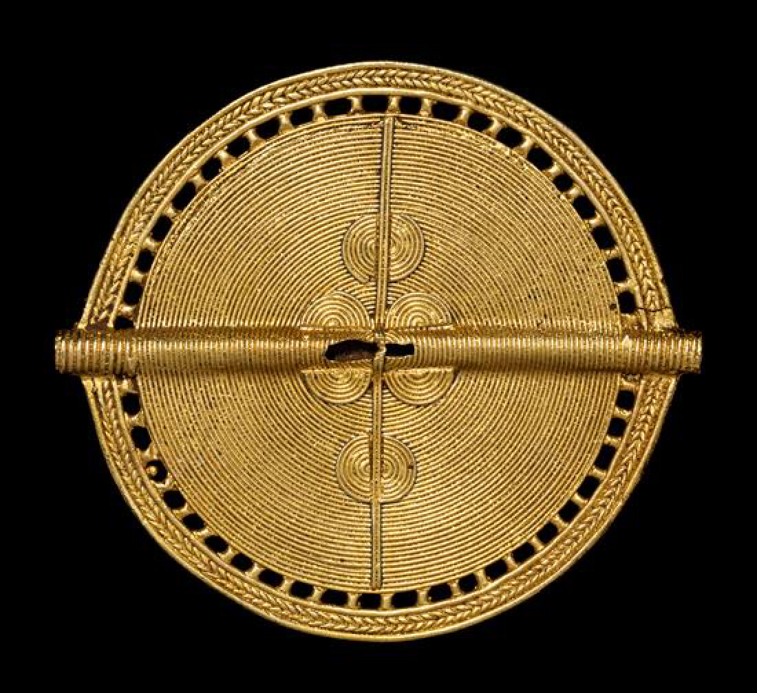* An Akan Gold Alloy Disk Pendant, Côte (1 of 1)