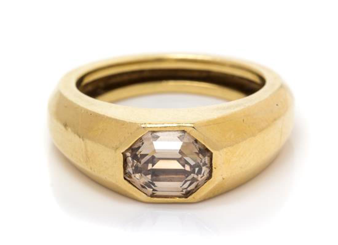 A Yellow Gold and Colored Diamond Ring, 6.30 dwts. (1 of 1)